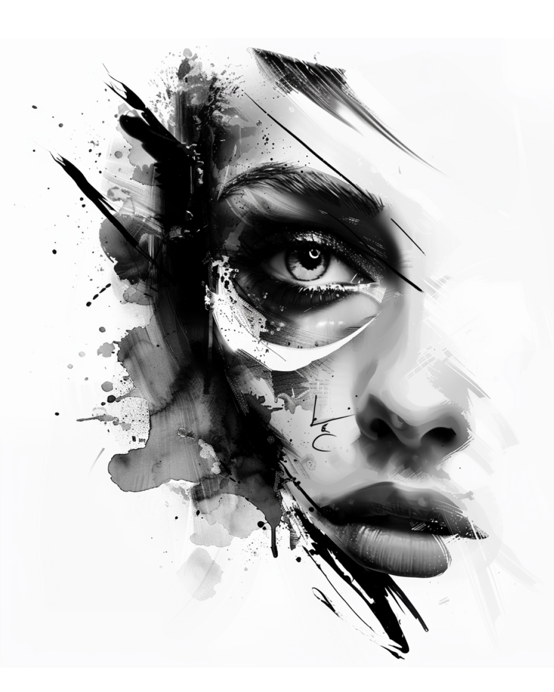 Expressive Gaze – Exclusive Abstract Realism Tattoo Project