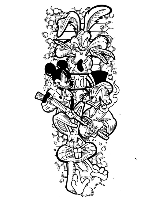 Cartoon Rebels – Full Sleeve Tattoo Project